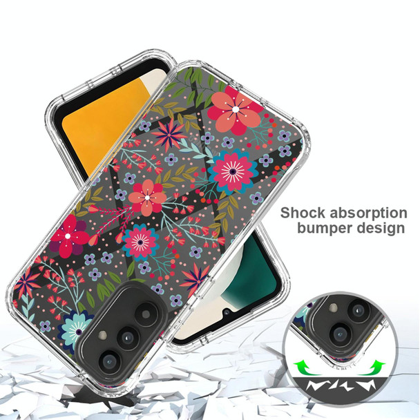 For Samsung Galaxy A34 5G Transparent Painted Phone Case(Small Floral)