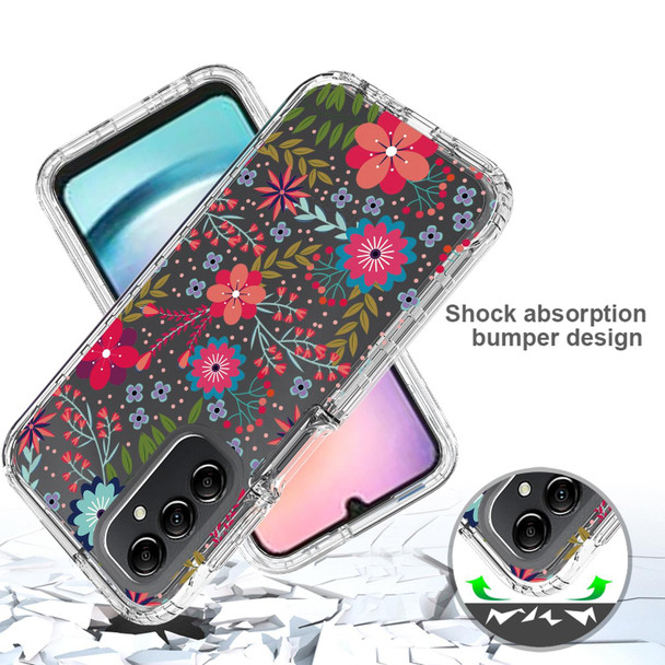 For Samsung Galaxy A24 5G / 4G Transparent Painted Phone Case(Small Floral)