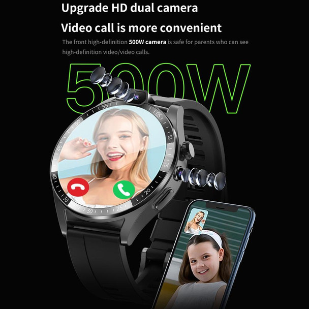 L01 1.43 inch IP67 Waterproof 4G Android 9.0 Smart Watch Support Face Recognition / GPS, Specification:4G+64G(Black)