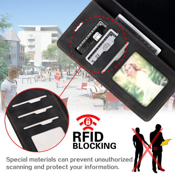 Skin Feel Anti-theft Brush Horizontal Flip Leather Phone Case - iPhone 12 / 12 Pro(Black)