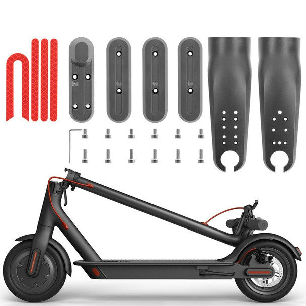 For Xiaomi M365 / PRO / 1S Skateboard Accessories Front Fork Plastic Protection Cover Reflecting Bar Set(Black)