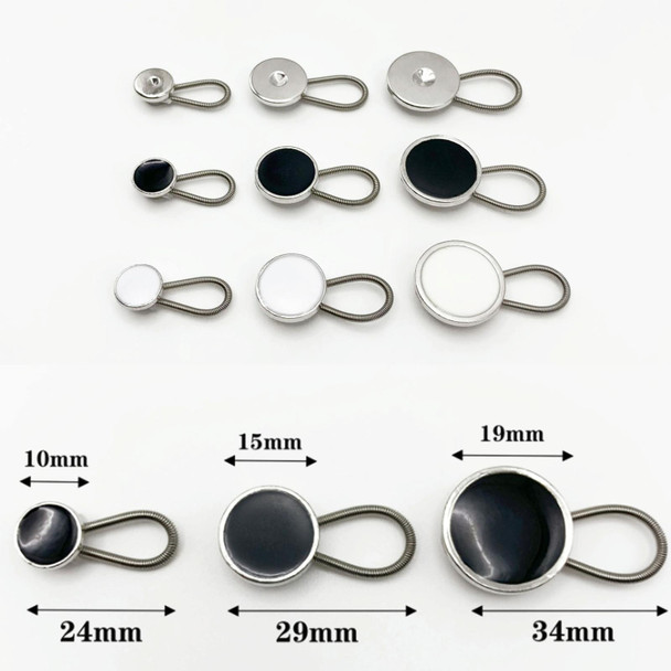 30pcs Jeans Spring Expansion Waist Button Removable Metal Pants Waist Adjustment Button Collar Decoration Button 10mm Light Surface