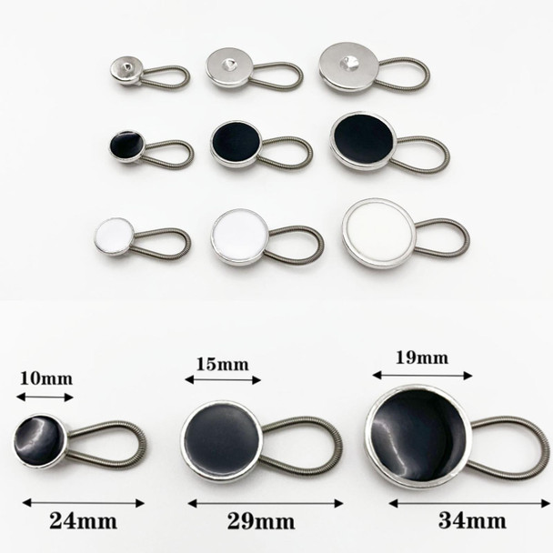 30pcs Jeans Spring Expansion Waist Button Removable Metal Pants Waist Adjustment Button Collar Decoration Button 15mm Light Surface