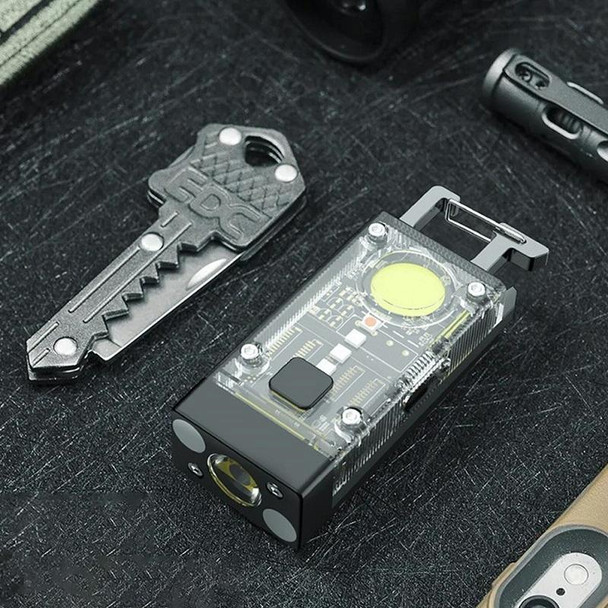 Outdoor Camping Multifunctional Solar Highlighted Mini Keychain Light(Black)