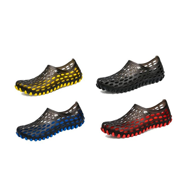 PVC + EVA Material Wading Beach Shoes Couple Breathable Slippers, Size: 37(Black)