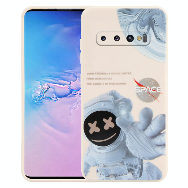 For Samsung Galaxy S10 Martian Astronaut Pattern Shockproof Phone Case(White)