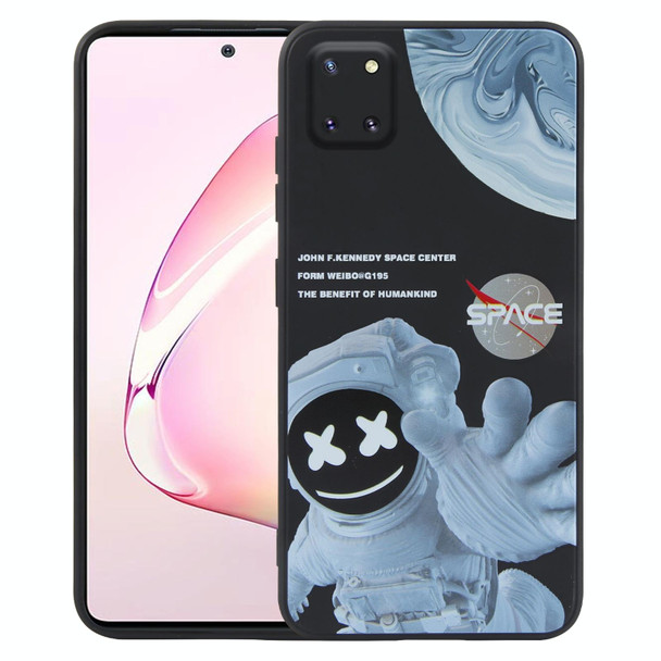 For Samsung Galaxy A81 Martian Astronaut Pattern Shockproof Phone Case(Black)