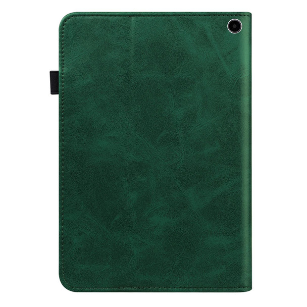 For Amazon Fire Max 11 Embossed Striped Leatherette Tablet Case(Green)