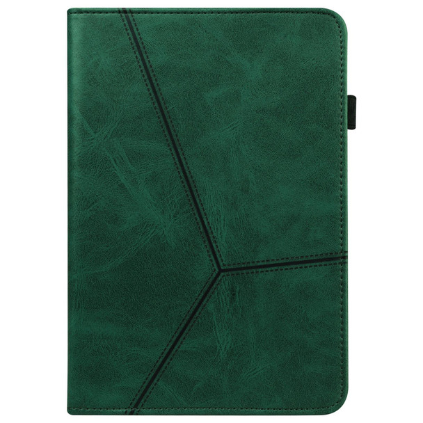 For Amazon Fire Max 11 Embossed Striped Leatherette Tablet Case(Green)
