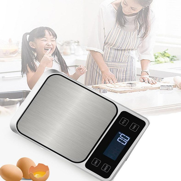 Stainless Steel Food Baking Scale Small Bench Scale Kitchen Electronic Scale English 5kg/1g