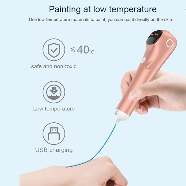 3D Printing Pen Low Temperature Painting Pen With 130m PCL(Pink)