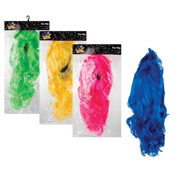 Dress Up Long Neon Wig – Assorted Colours