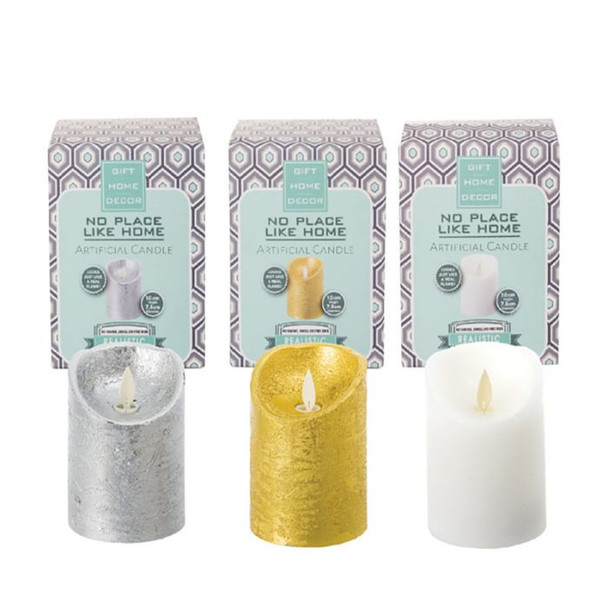Artificial Pillar Candle – With Dancing Flame,Assorted