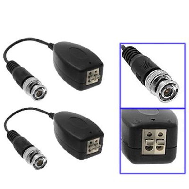 2 PCS Passive UTP Video Balun Transceiver(Black)