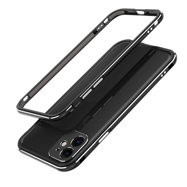 Aurora Series Lens Protector + Metal Frame Protective Case - iPhone 11 Pro(Black Silver)