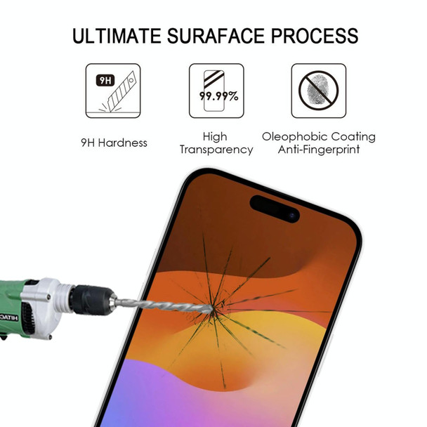 For iPhone 15 / 15 Pro Full Glue Screen Tempered Glass Film