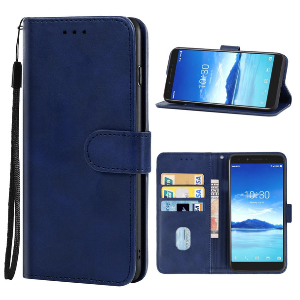 Leather Phone Case - Alcatel 7(Blue)