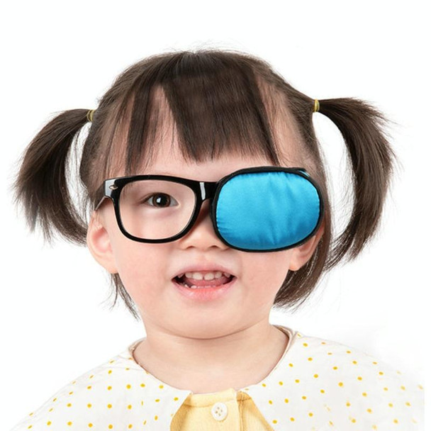 Children Silk Blackout Monocular Strabismus Training Corrective Eye Mask, Color: Celadon