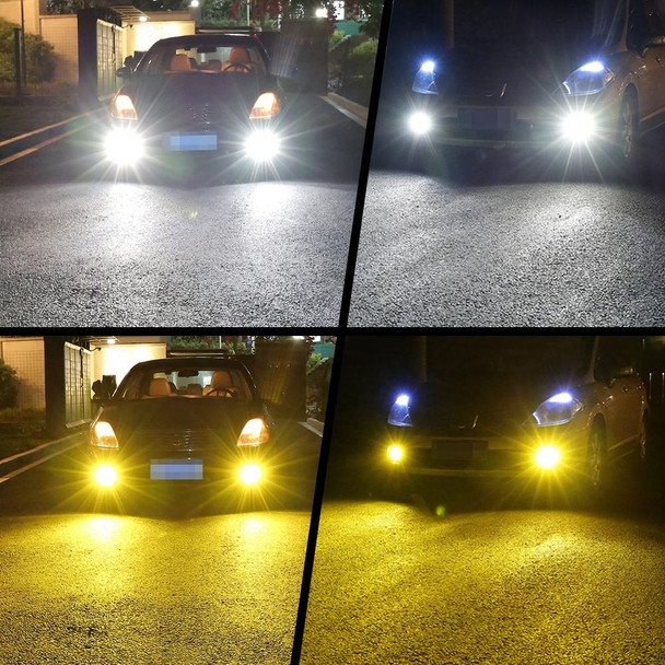 2 PCS V6 9006 DC9-36V 30W 3000LM IP65 Car LED Double Color Fog Light with 30LEDs SMD-2525 Lamp