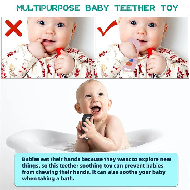 Babies Soft Silicone Car Keys Shape Teething Toys Molar Teether Chew Toys(Black)