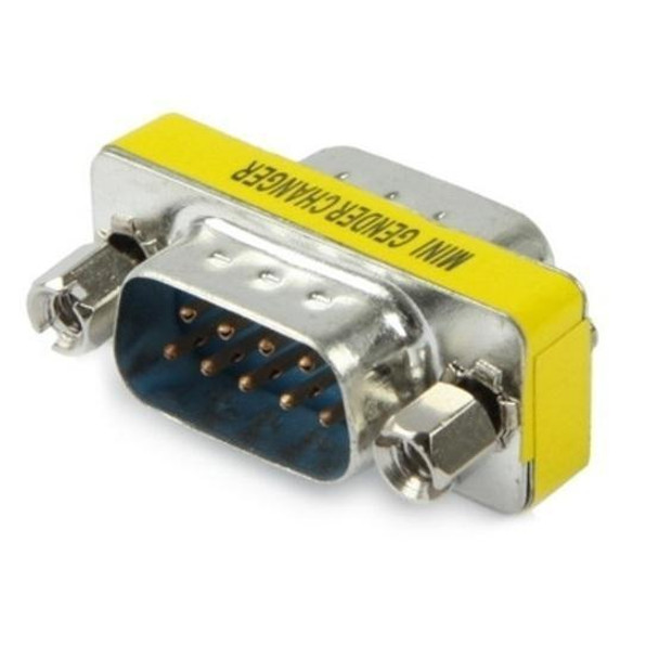 Serial RS232 DB9 9 Pin Male to Male Adapter Converter(White)