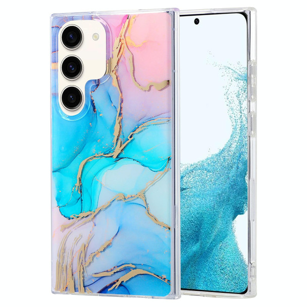 For Samsung Galaxy S22+ 5G Coloured Glaze Marble Phone Case(Purple Blue)