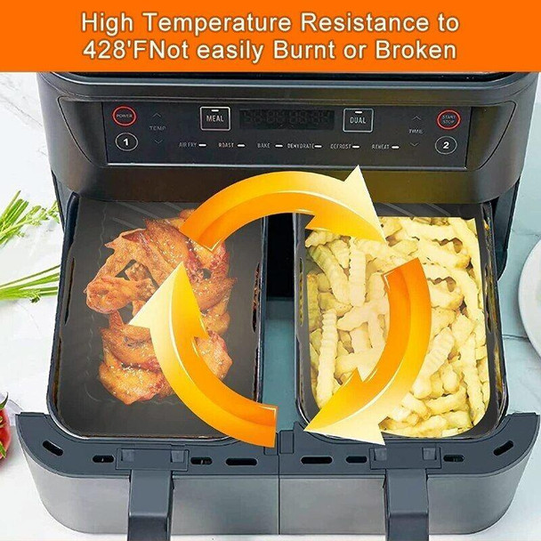 For Ninja DZ201 Air Fryer Silicone Liner Mat Reusable Basket Tray, Spec: Gray Thick Model (140g)