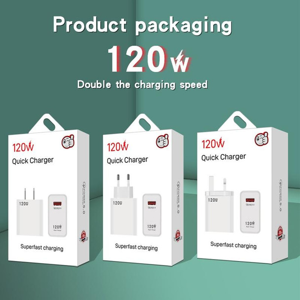 120W USB Super Fast Charging Charger Suitable for Xiaomi 12 / 12 Pro and Huawei / vivo, Plug Size:EU Plug