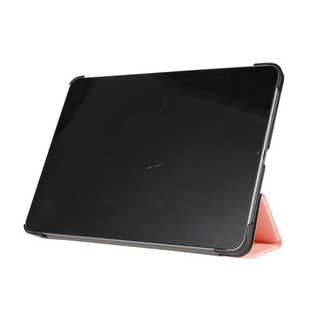 3-folding Skin Texture Horizontal Flip TPU + PU Leatherette Case with Holder - iPad Air 2022 / 2020 10.9 (Pink)