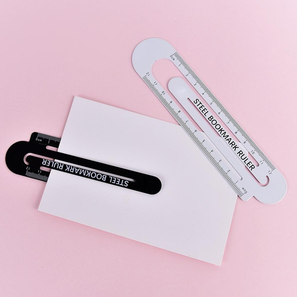 3 PCS Metal Steel Ruler Bookmark Drawing Supplies(15CM White)