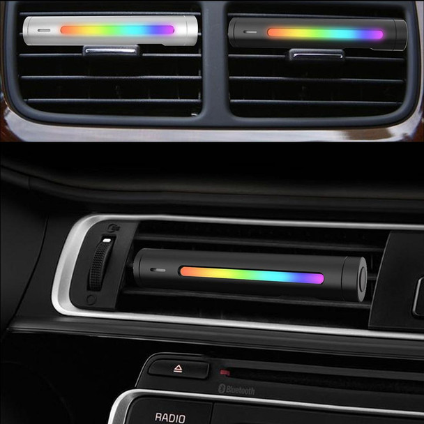 Car RGB Sound Control Pickup 3D Colorful Music USB LED Atmosphere Light (Silver)