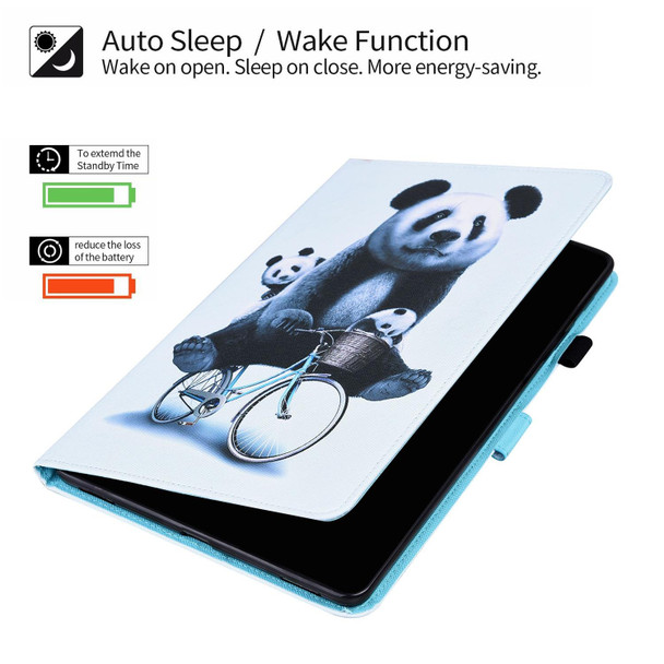 Animal Pattern Horizontal Flip Leatherette Case with Holder & Card Slots & Photo Frame & Sleep / Wake-up Function - iPad 10.2 2021 / 2020 / 2019(Cycling Panda)