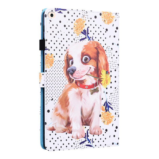 Animal Pattern Horizontal Flip Leatherette Case with Holder & Card Slots & Photo Frame & Sleep / Wake-up Function - iPad 9.7 2018 / 2017(Little Flower dog)