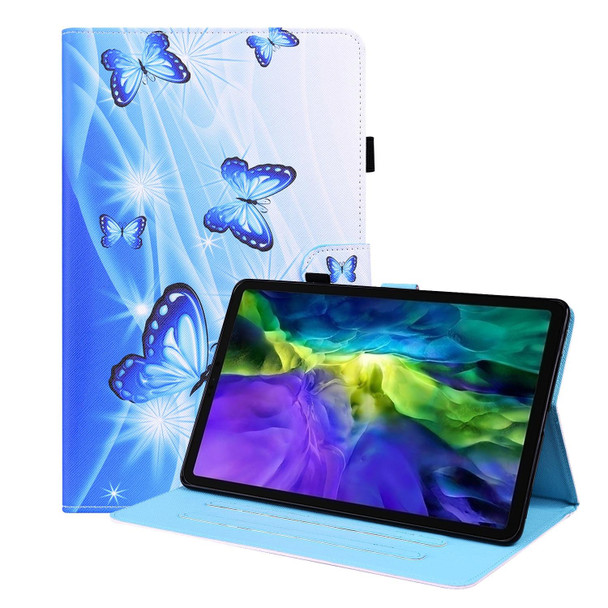 Animal Pattern Horizontal Flip Leatherette Tablet Case with Holder & Card Slots & Photo Frame & Sleep / Wake-up Function - iPad Pro 11 inch 2021 / 2020 & Air 2020 10.9(Blue Butterfly)