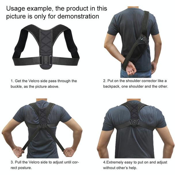 Anti-kyphosis Correction Belt Invisible Artifact For Sitting Posture, Style: Correction Belt + Shoulder Strap, Size:L