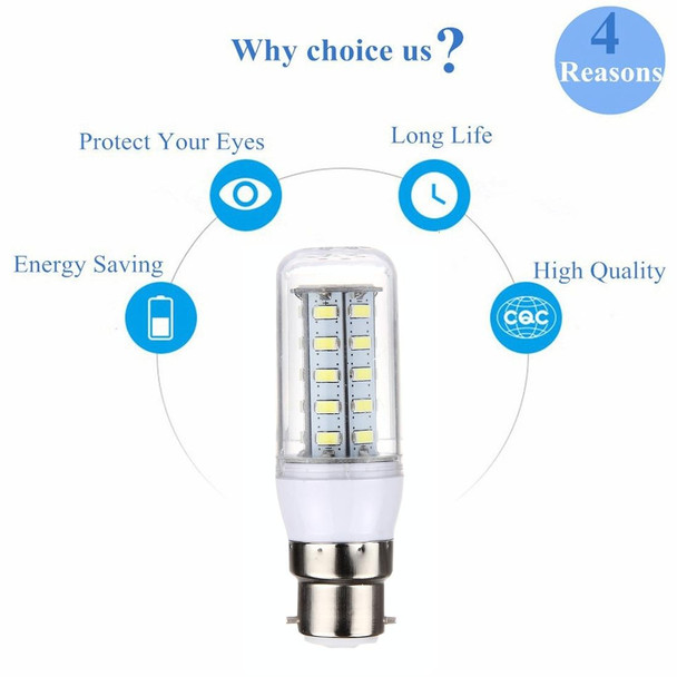 B22 3.5W 36 LEDs SMD 5730 LED Corn Light Bulb, AC 12-80V (White Light)