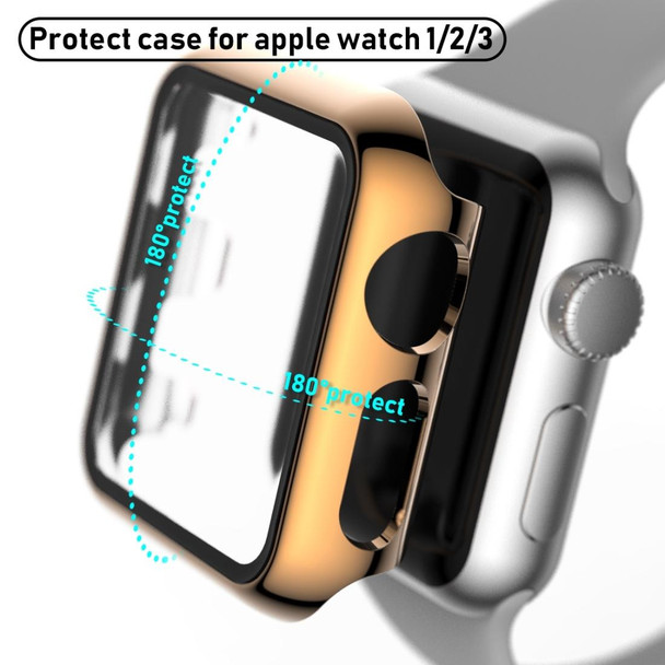 Apple Watch Series 3 & 2 & 1 38mm Full Coverage Plating Glass Case(Rose Gold)