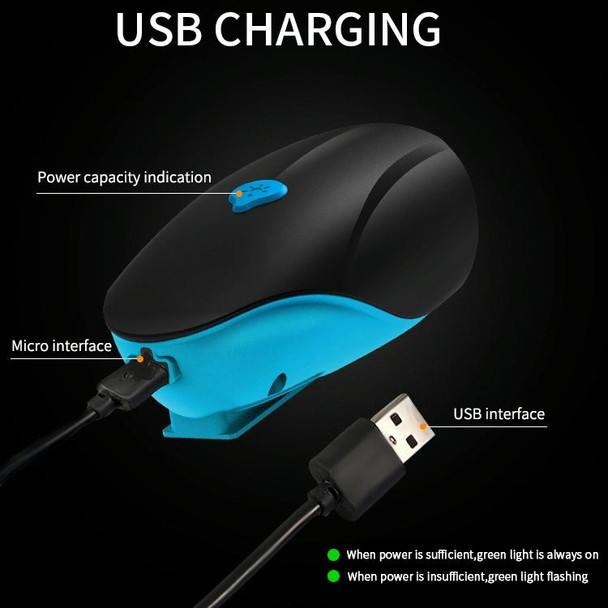 USB Charging Bike LED Riding Light, Charging 6 Hours with Horn & Line Control (Blue)