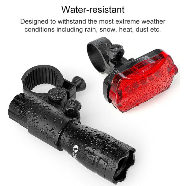 5W Mountain Bike Headlight Charging Zoom Glare Waterproof Flashlight Set Car Headlight x 2 + Taillight x 2 (Set Three)