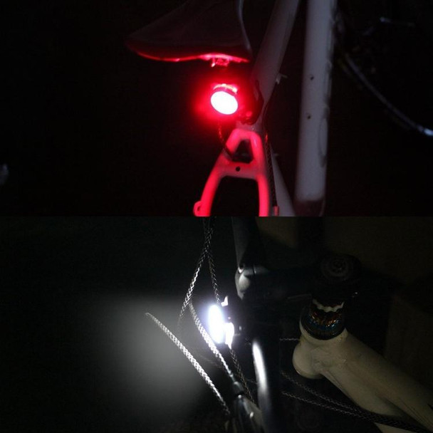 COB Lamp Bead 160LM USB Charging Four-speed Waterproof Bicycle Headlight / Taillight Set,  Red + White Light 650MA