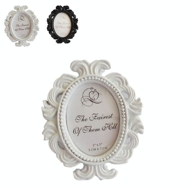 2 PCS Floral Photo  Round  Picture Frame Holder Wedding Home Decor(White)