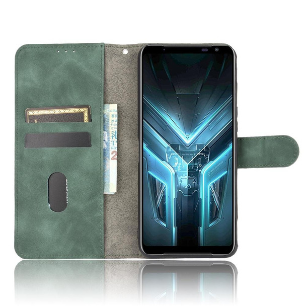 ASUS ROG Phone 3 ZS661KS Solid Color Skin Feel Magnetic Buckle Horizontal Flip Calf Texture PU Leatherette Case with Holder & Card Slots & Wallet(Green)