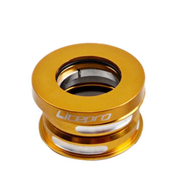 Litepro Folding Bike Headset 44mm Built-in Bearing Headset For Dahon BYA412 P18 P8 Headset, Color:Gold