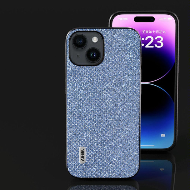 For iPhone 14 Plus ABEEL Diamond Black Edge Phone Case(Sapphire Blue)