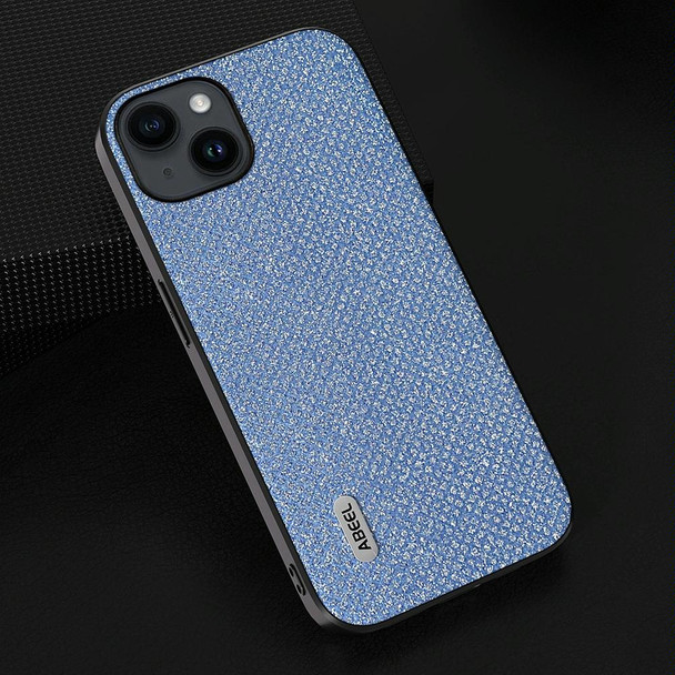 For iPhone 14 Plus ABEEL Diamond Black Edge Phone Case(Sapphire Blue)