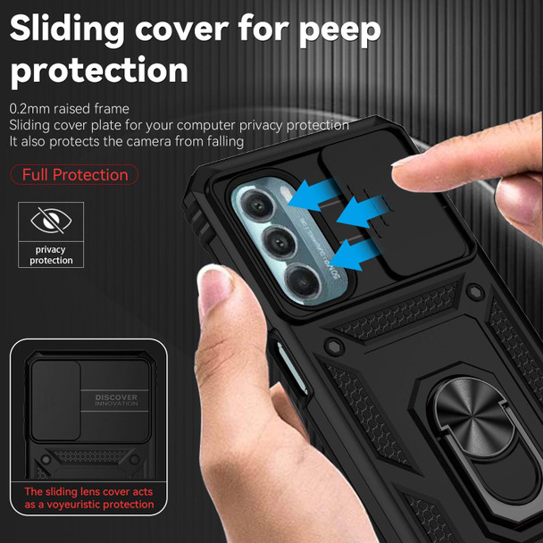 For Motorola Moto G Stylus 5G 2022 Sliding Camshield Holder Phone Case(Black)
