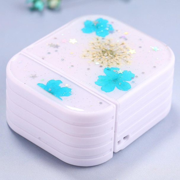 For AirPods 1 / 2 Beautiful Ladies Flowers Pattern Wireless Earphone Protective Case(Blue)