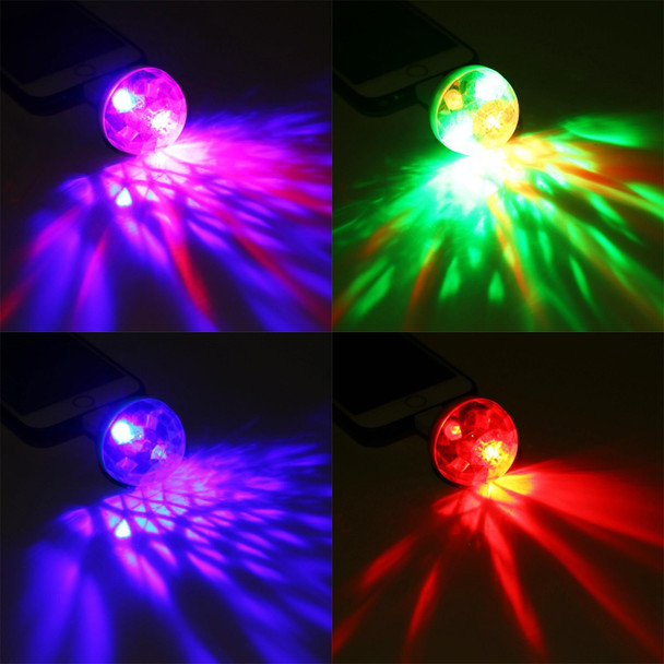 4W RGB USB LED Crystal Magic Ball Stage Light with 8 Pin Adapter