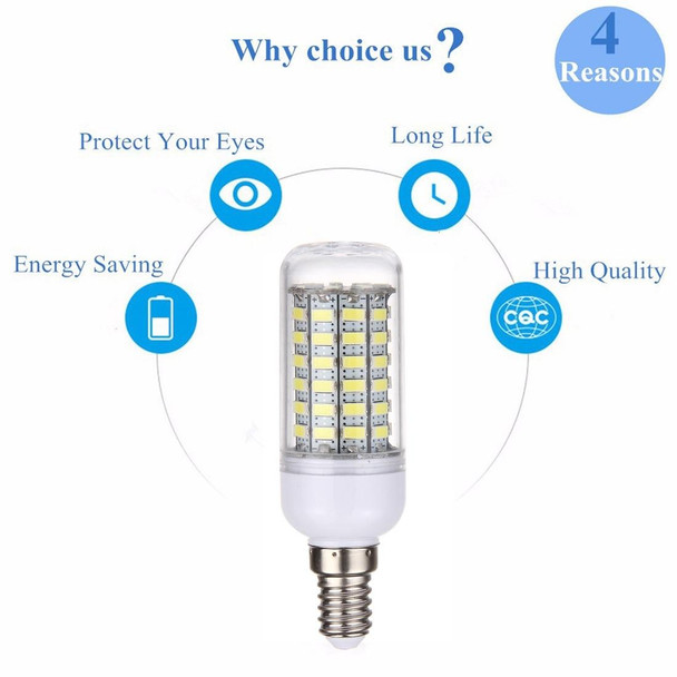 E14 5.5W 69 LEDs SMD 5730 LED Corn Light Bulb, AC 110-130V (White Light)