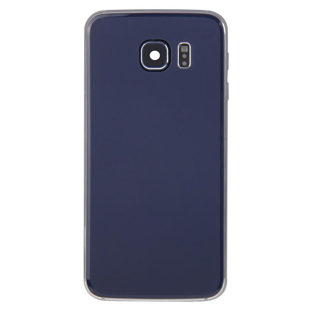 Full Housing Cover (Back Plate Housing Camera Lens Panel + Battery Back Cover ) for Galaxy S6 Edge / G925(Blue)